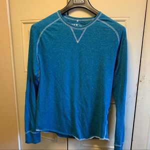 BKE Buckle Long Sleeve T Shirt Blue Large Slim Fit
